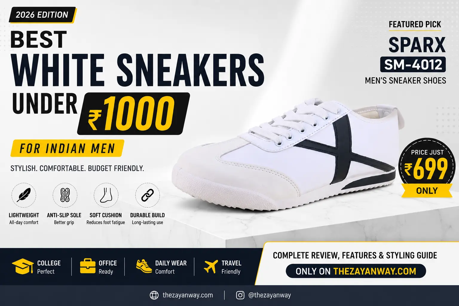 Best Sneakers Under ₹1000 for Indian Men (2026)