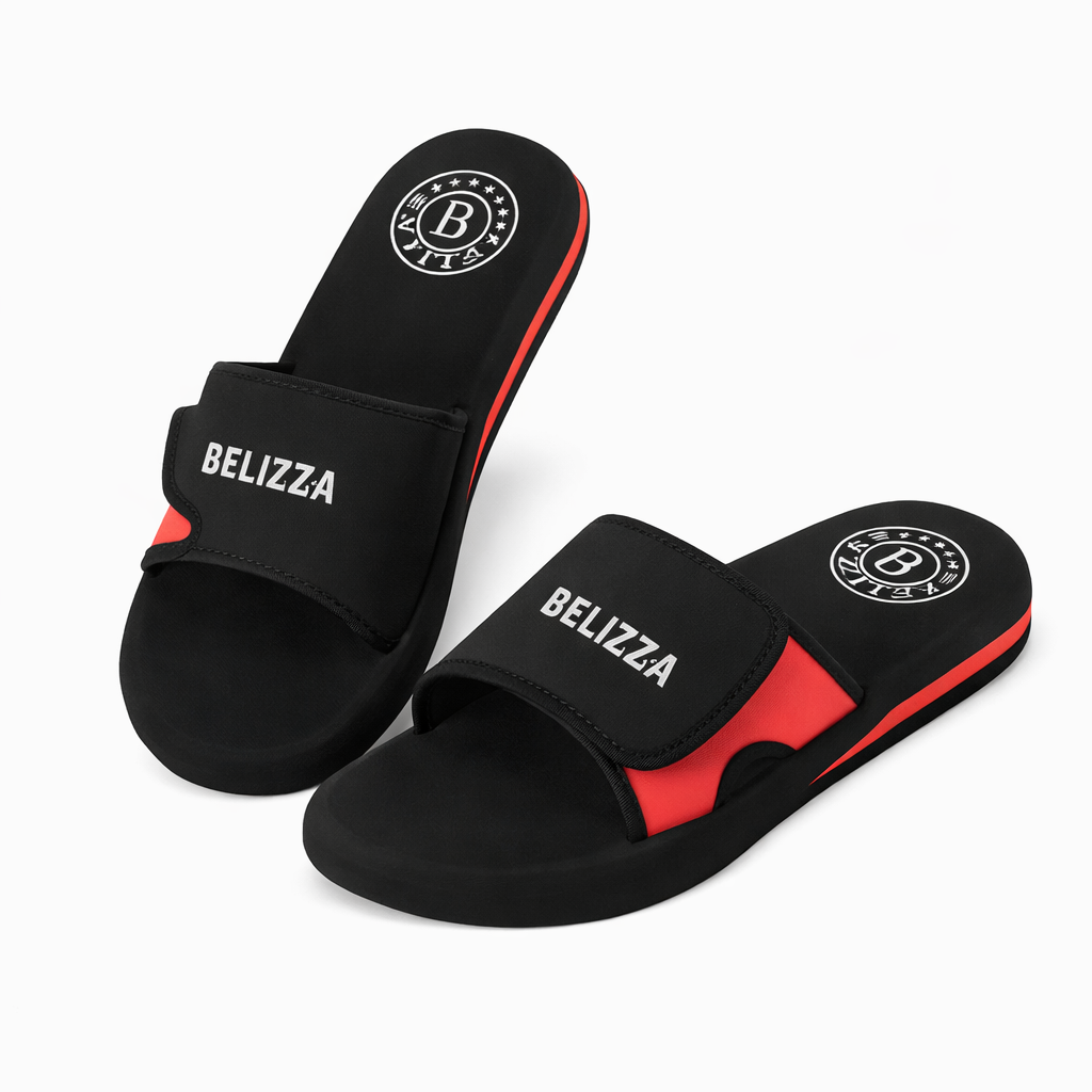 Men Slides (Black, Red)