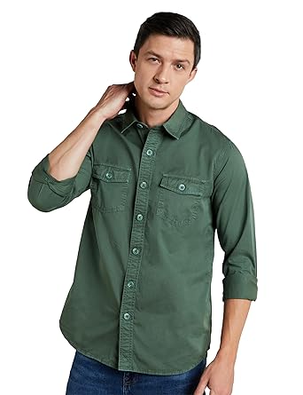 Men's Washed Cotton Twill Casual Shirt