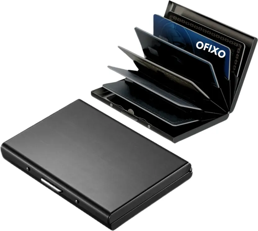Men Black Aluminium Card Holder 